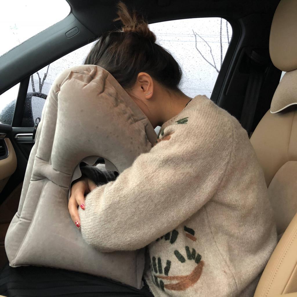 Opgewaardeerde Opblaasbare Luchtkussen Reiskussen Hoofdsteun Kinsteunkussens Voor Vliegtuigauto 'S