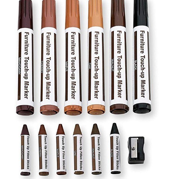 21 stk møbel touch-up kit markører &amp; filler sticks træ ridser restore kit ridse patch maling pen træ komposit reparation
