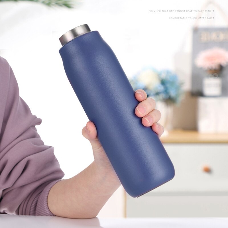 UV Self Cleaning Water Purifier Bottle Stainless Steel Vacuum Insulated Mug 420ml for Outdoor Hiking Camping Thermos E2S