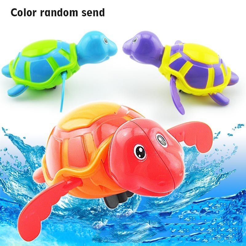 Baby Bath Toys Cartoon Animal Penguin Infant Kids Water Toy Cute Swim Turtle Frog Wind Up Chain Clockwork Toys: random turtle