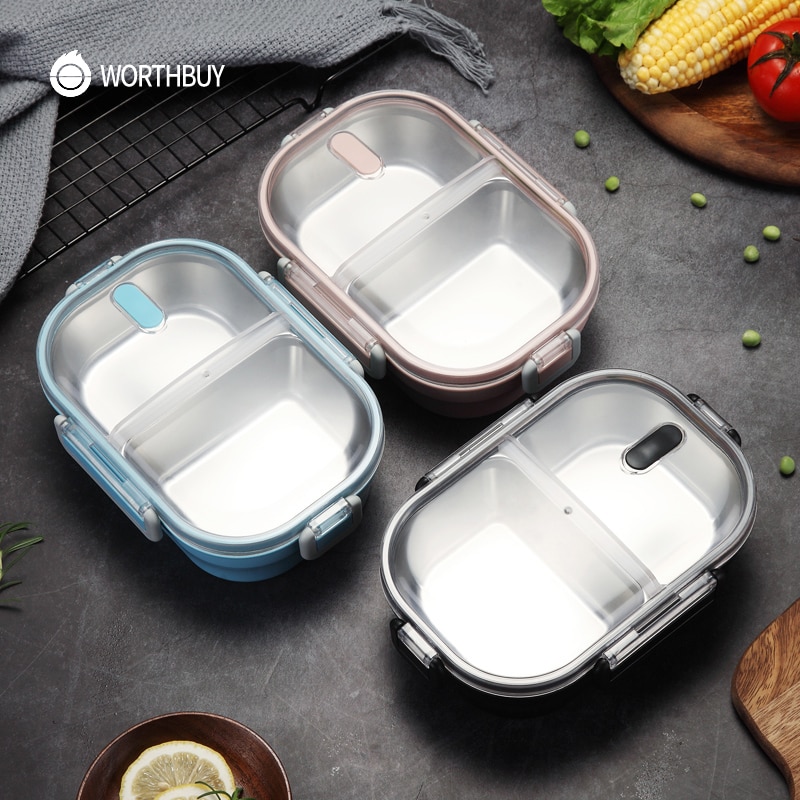 Worthbuy Japanse Draagbare Lunchbox Voor Kids School 304 Rvs Bento Box Keuken Lekvrije Voedsel Container doos