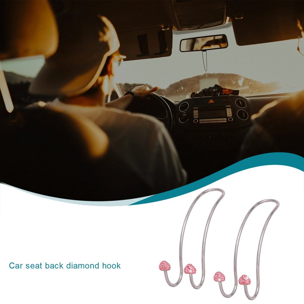 2 Stuks Car Seat Terug Boor Haak Rvs Peach Hart Generieke Auto Hoofdsteun Haak Autostoel Haak Robuuste Frame