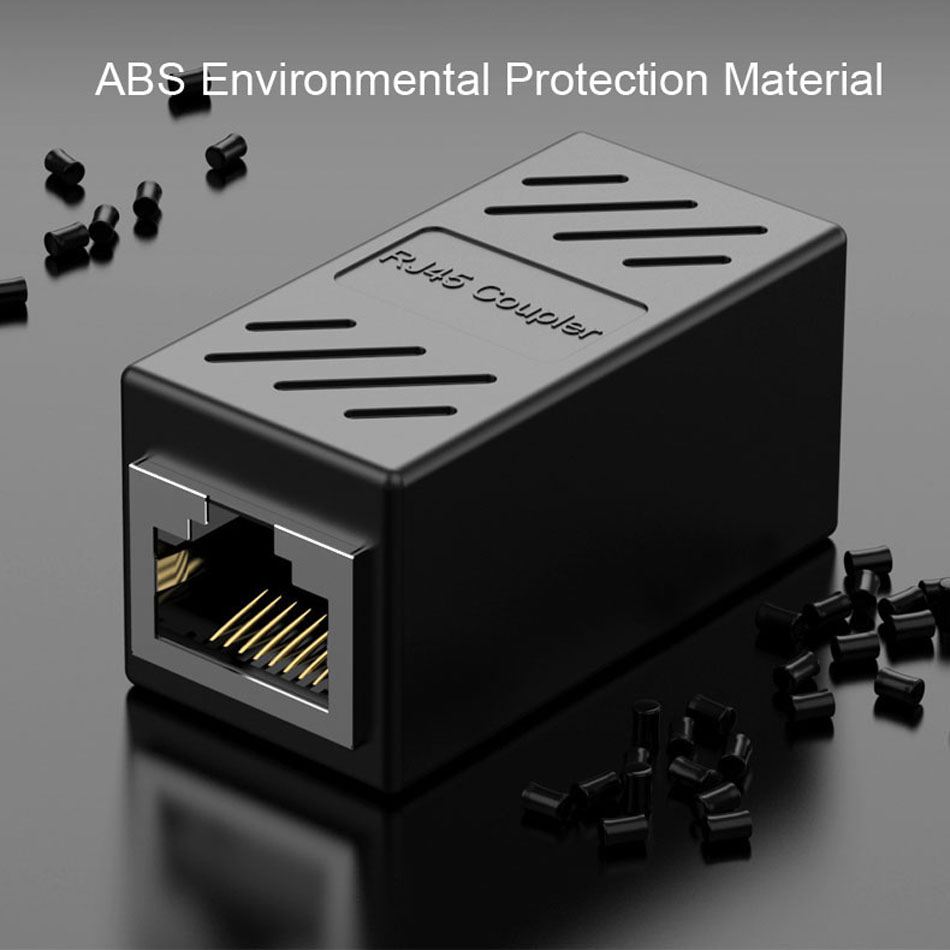 Practical RJ45 Network Splitter Adapter Port CAT5/6 LAN Ethernet Cable High Performance 1 to 2 Ways Dual Female Switching: WHITE