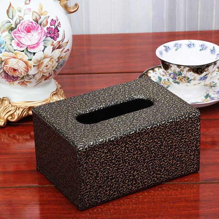Leather Drawer Box European Style Household Tissue Box Towel Napkin Tissue Box Office Home Hotel Decorative Tissue Boxes: small-A