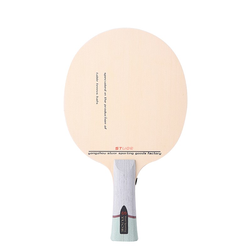 Stuor Thickened Hinoki table tennis blade hinoki wood ping pong racket 5 layers with built-in fiber carbon FL: long handle