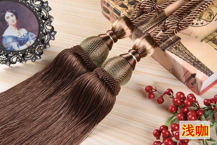 2 st europeisk stil guldhängande bollgardiner tofsar gardinbindningar bandage borstar gardintillbehör: 08