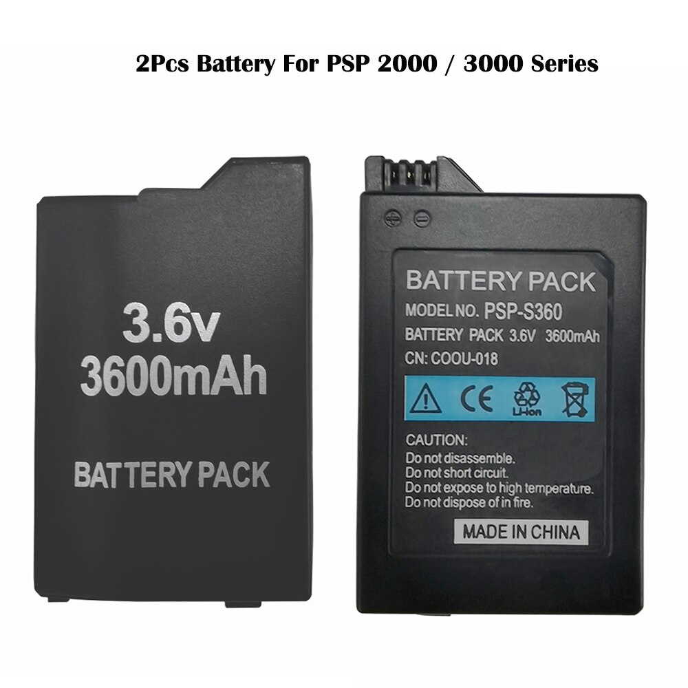 2 Stuks 3600Mah Batterij Voor Sony Psp 2000 Psp 3000 Playstation Portable Controller Voor PSP2000 PSP3000 Gamepads Batterijen