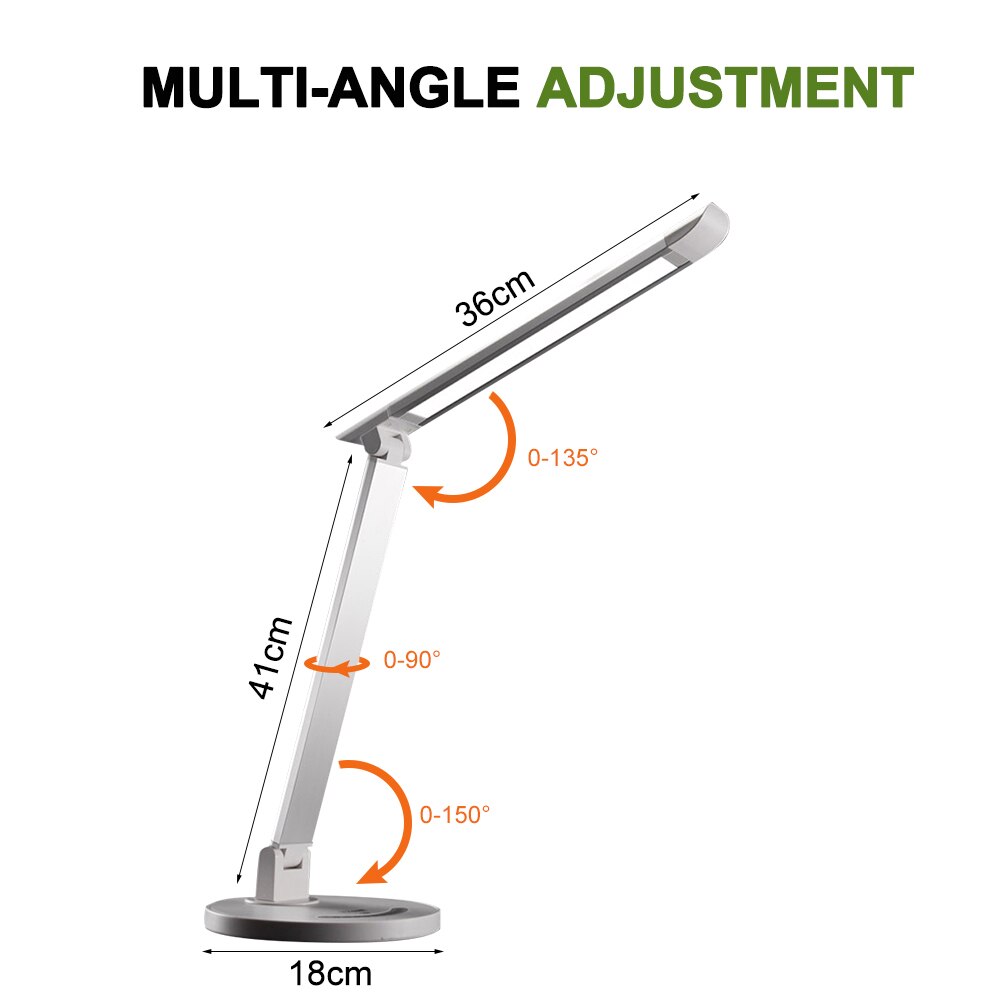 LED Schreibtisch Lampe berühren Kontrolle Augenschutz Licht Dimmer USB Ladung Tisch Lampe 10W 5 Farben Temperatur Für Schlafzimmer studie Licht