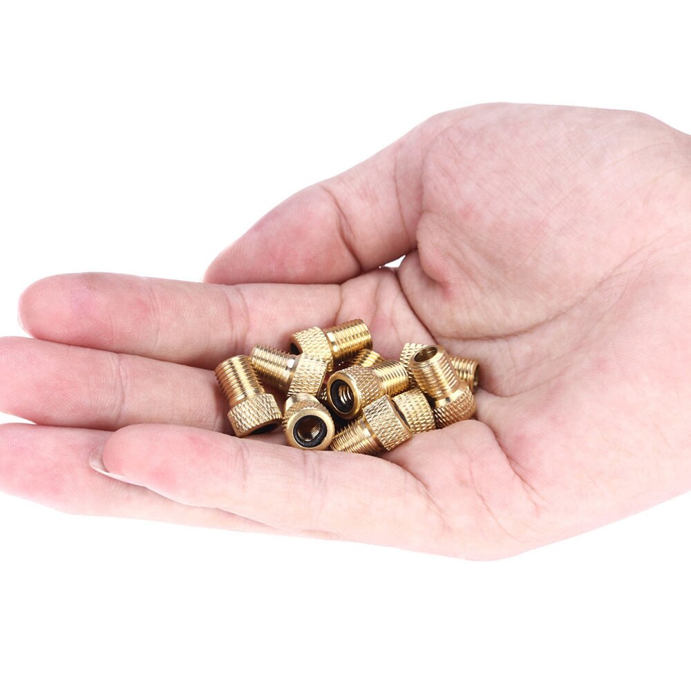 8Pcs Bike Koperen Air Compressor Valve Converter Fiets Franse Presta Aan Schrader Valve Adapters Buis Pomp Reparatie Tools Voor mtb