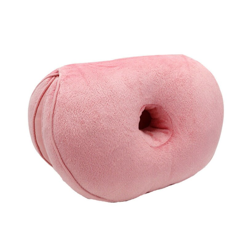 Double Comfort Cushion Plush Lift Hips Up Seat Cushion Folding Pillow Can Be Stored Pressure Relief Fits: pink