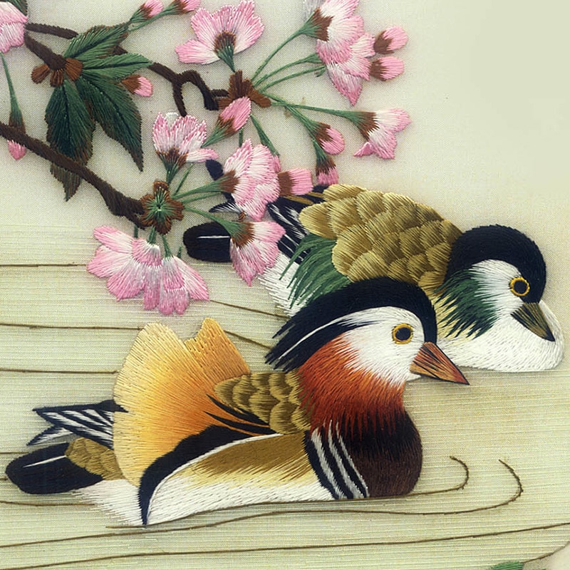 Suzhou Borduurwerk voor beginners handgemaakte decoratieve mandarijneend schilderen arts naaien naald ambacht woondecoratie 30x40 CM