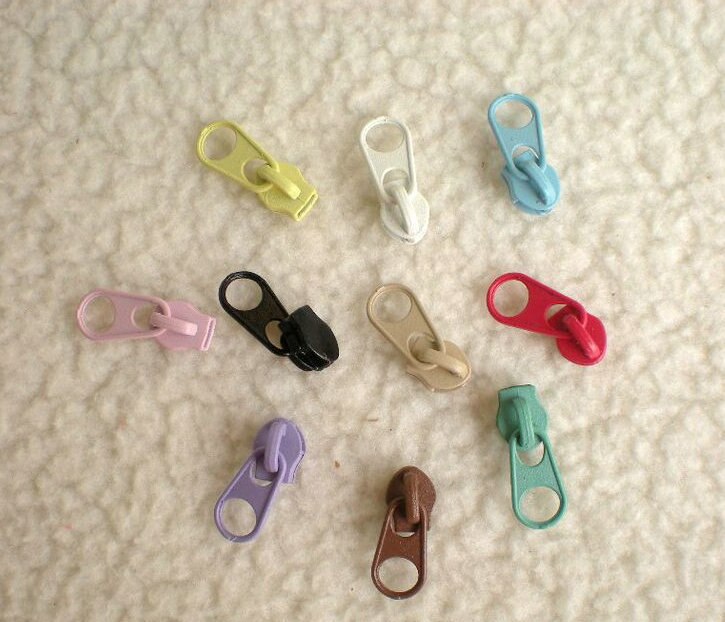 3#  farverige metal lynlås aftrækker nylon lynlås special sengetøj dynebetræk taske boligtekstil 10 farve lynlås skydere 50 stk.