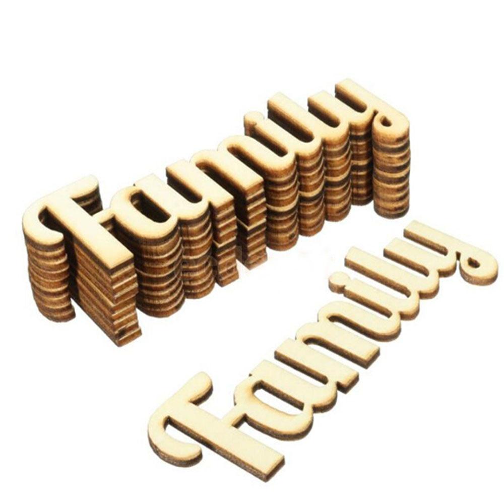 random style10 Pieces Wooden Family Word Letters Alphabet Script for Family Tree Crafts Home Wedding DIY Decorations Handmade: 10Pcs Family