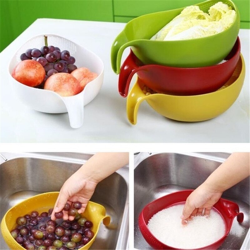 Colador de Quinoa para lavado de arroz, con mango utensilio de cocina, limpieza de fruta Veggie, novedad