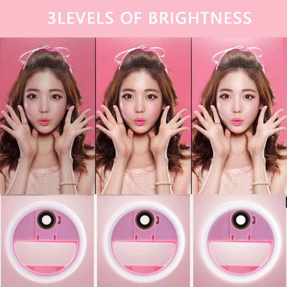 Led Moblie Telefoon Selfie Beauty Ring Licht Groothoek Lens Vullen Lamp Macro Fotografie Camera Shot Oplaadbare Led Selfie Ring