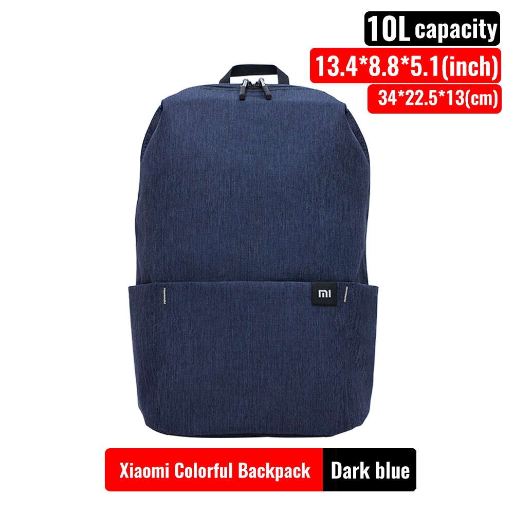 Original Xiaomi Mi Backpack 7L/10L/20L Urban Leisure Chest Colorful Backpacks Sports Waterproof Bag Unisex: 10L Dark blue