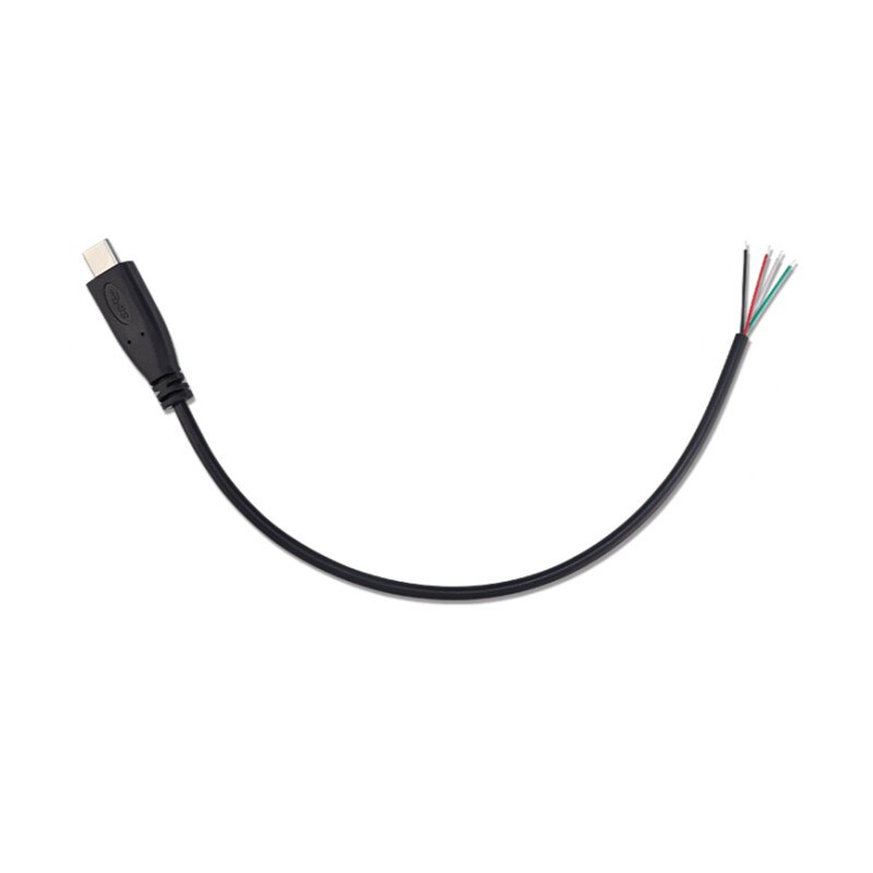 Connecteur de chargeur de câble USB 2.0 Type C mâle/femelle, 25cm, 2 broches, 4 broches, Extension de prise à souder, Type USB-C, pour bricolage, réparation, 1 pièce: 4-pin male