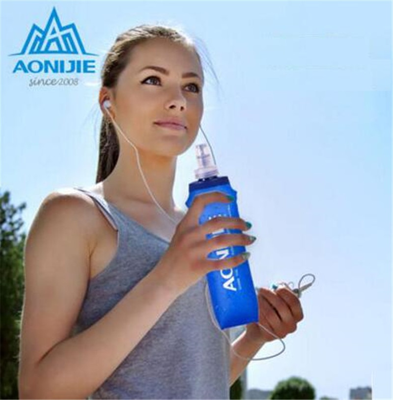 AONIJIE – bouteille d&#39;eau repliable sans BPA, 450ML ou 500ML, gourde pour le sport, bouteille d&#39;eau douce, bouilloire, Pack d&#39;hydratation, pour la vessie