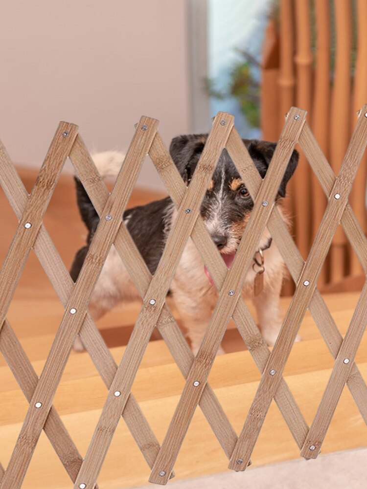 Folding Cat Dog Gate Pet Fence Retractable Baby Puppy Sliding Door Stair Gate Extendable Safety Gate Isolation