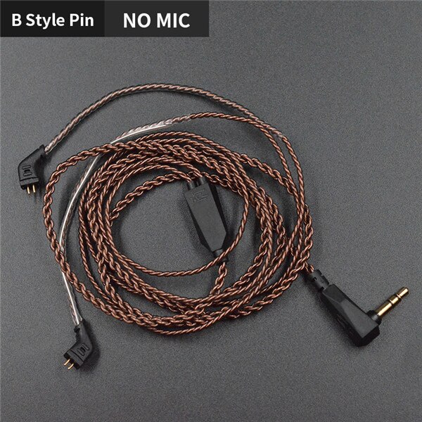 Câble torsadé en cuivre sans oxygène de haute pureté KZ, câble Original pour casque KZ ZSX ZS6 ZST ZSR ZS10 C12 AS16 AS12, nouveauté: B no mic