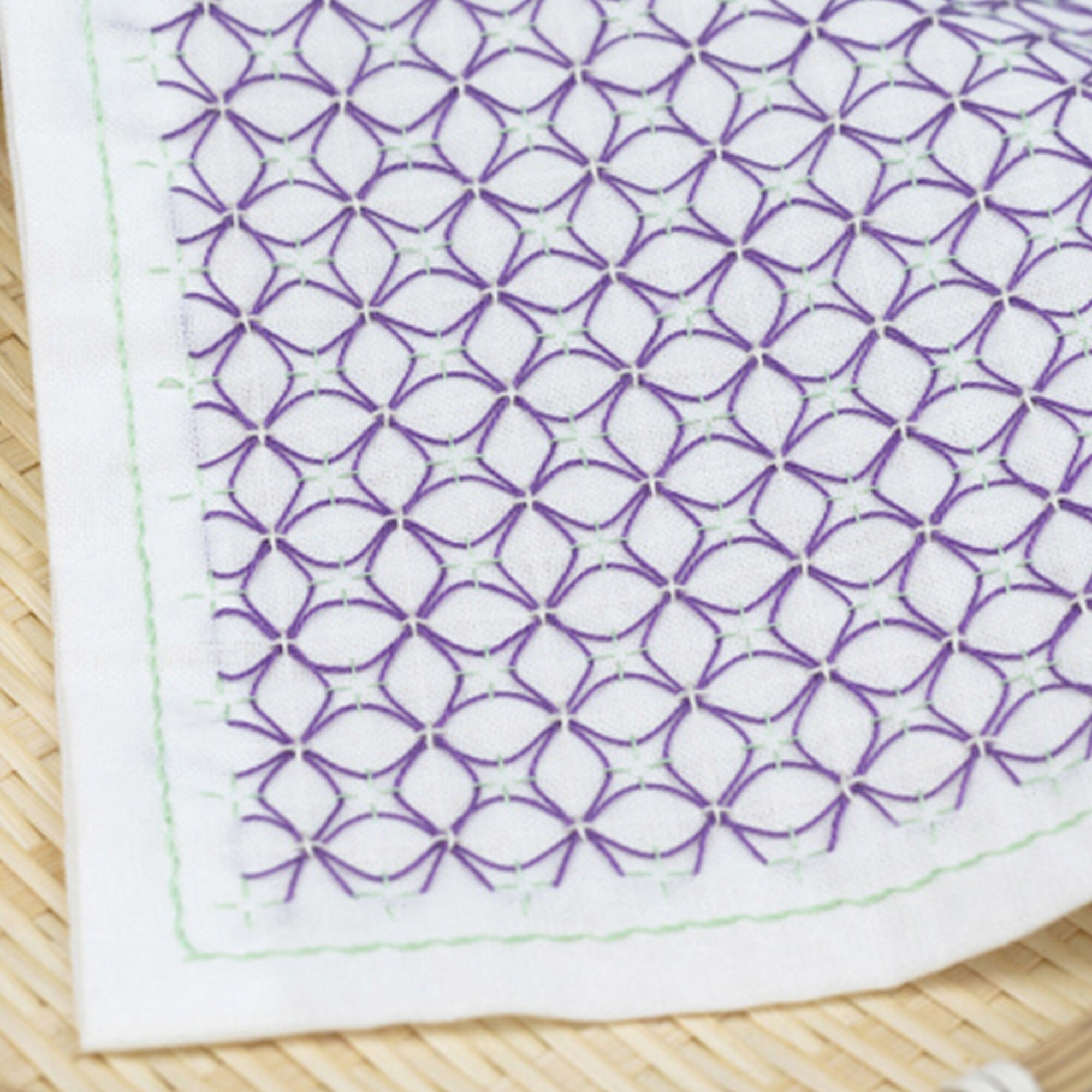 Sashiko kit,Pre-printed pattern, Sashiko Sampler Kit,10 patterns option,DIY for Crafters, Beginner Kits,White Towel Kit