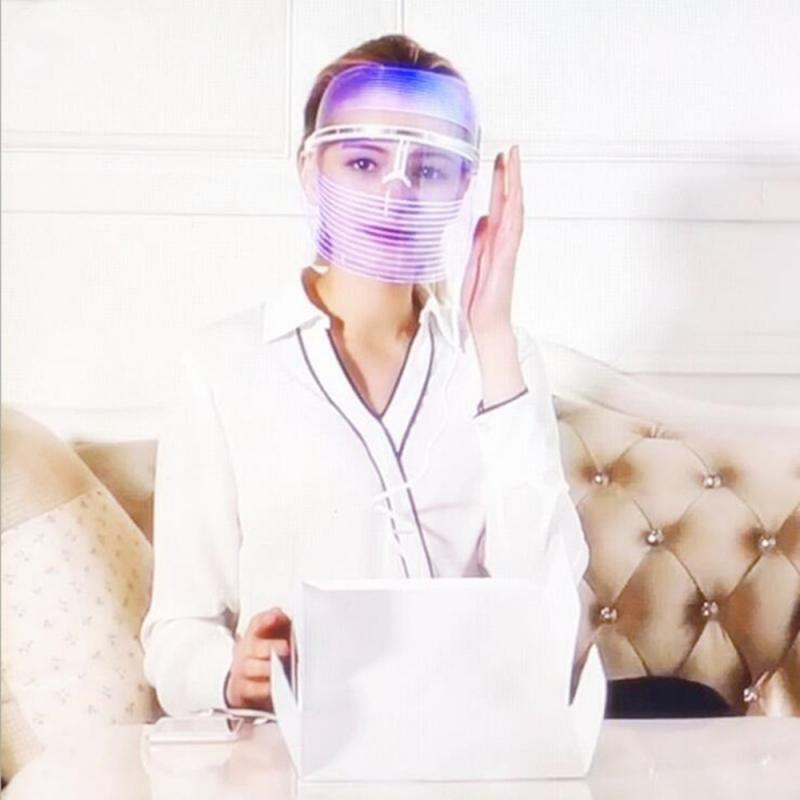 Tragbare 3 Farbe LED Licht Verjüngung Gerät Led Maske Schönheit Gerät Schönheit Instrument Spektrum Maske Heimgebrauch Schönheit Geräte