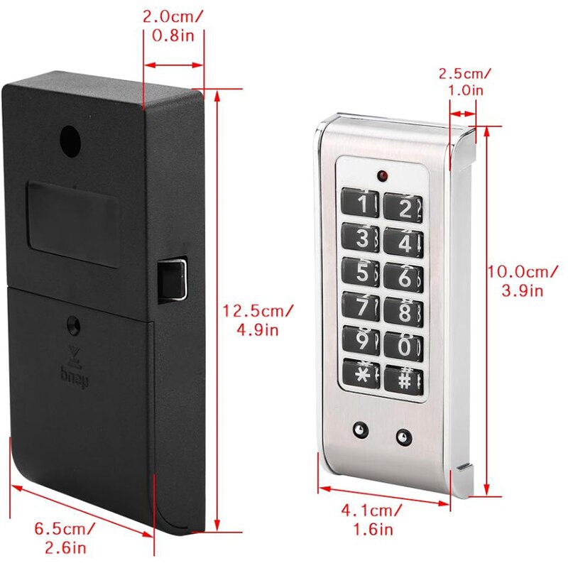 Stainless Steel Electronic Code Lock Drawer Combination Lock Bathroom Smart Lock