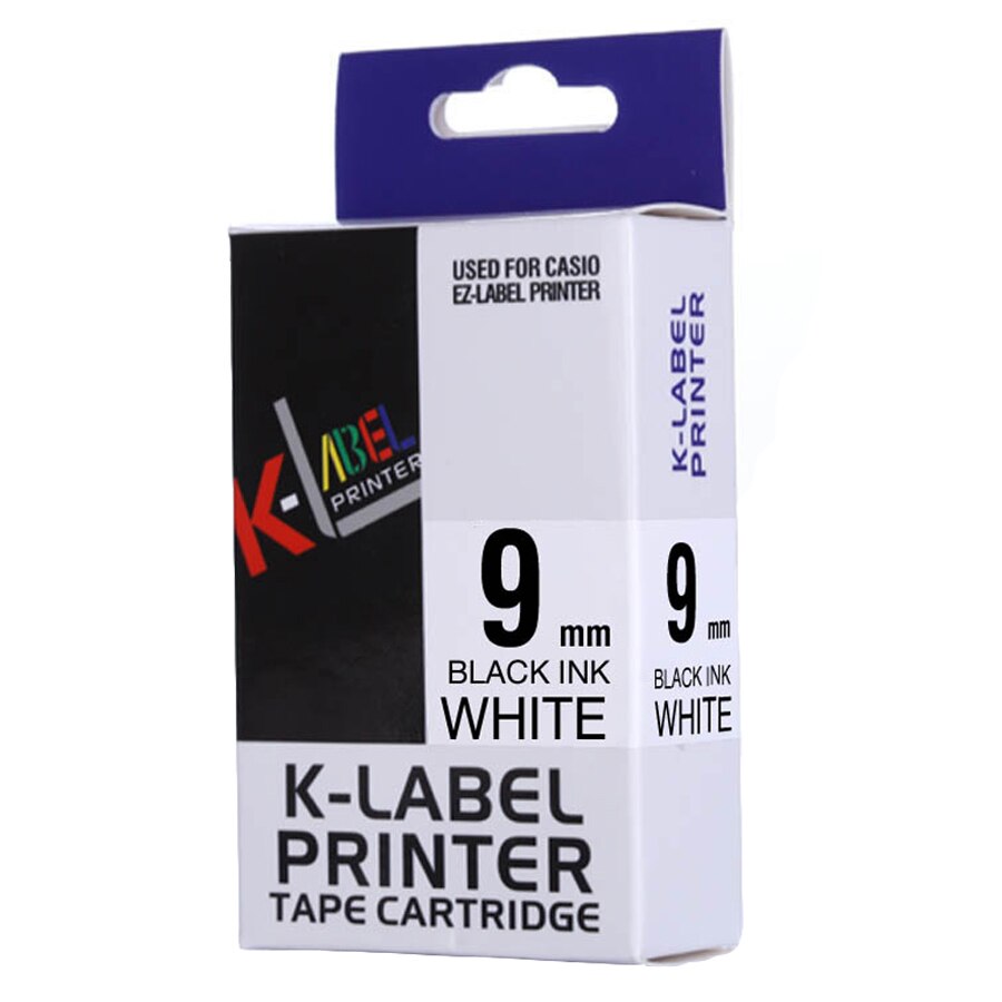 CIDY 5pks XR-9WE XR 9WE XR9WE 9mm zwart op wit tape cartridge compatibel voor EZ label printer Casio KL-60-L KL-120L KL-100