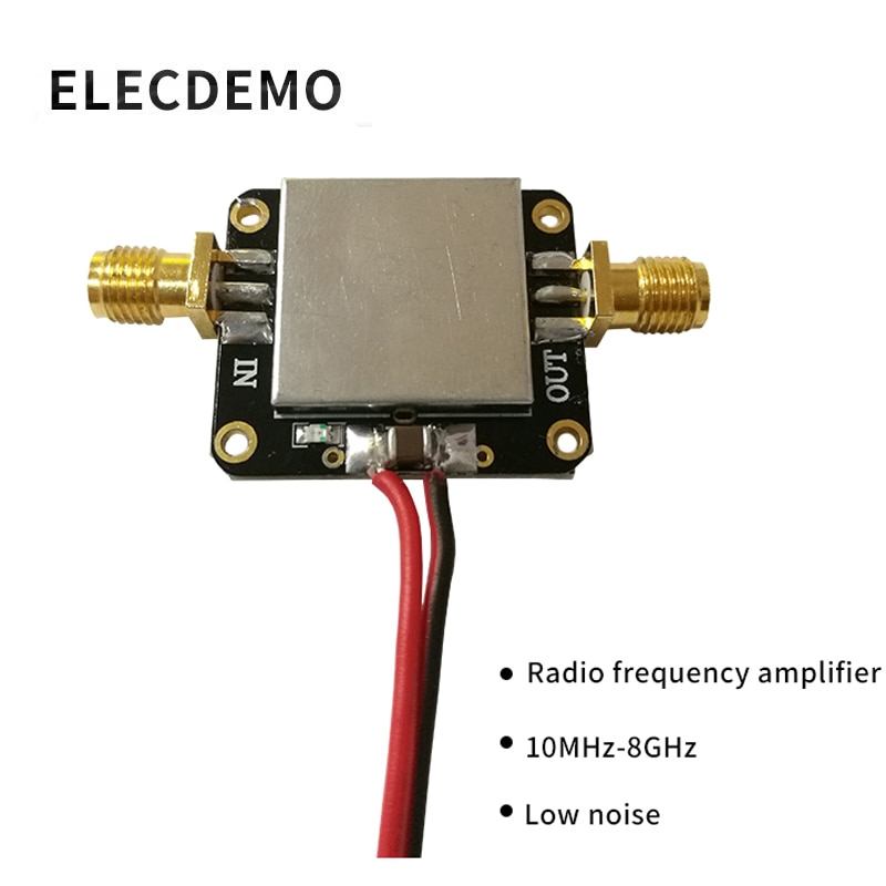 RF Versterker Low Noise LNA Breedband 10 M-8 GHz Gain 12dB Gain Onboard Shield Cover