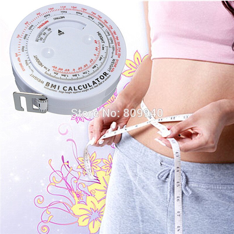 3 stuks/partij BMI meetlint Calculator Gezondheid Meetlint voor body Mass Index met Intrekbare tape Medische Tool