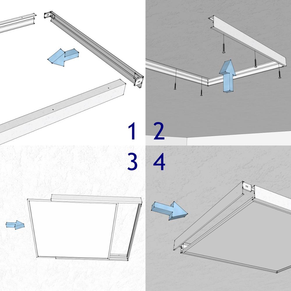 Jandei-Frame Panel 60X60 Oppervlak/Verzonken Wit