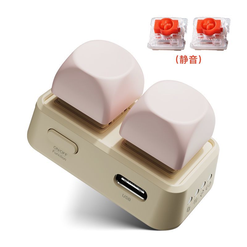 HanLinYue Free2 Mini Portable Keyboard Bluetooth RGB Swap Two-key E-book Page Turner PC Accessories for Tablet/phone/reader: Khaki / blue switch