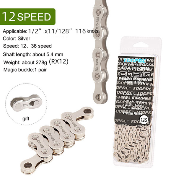 Bike Bicycle Chain 6 7 8 9 10 11 12 Speed Velocidade Electroplated Silver Chain Mountain Road Bike MTB Chains Part 116 Links: PURPLE