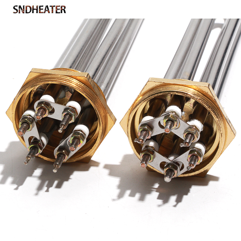 SNDHEATER Elektrische Boiler DN32 DN40 DN50 Dompelverwarmingselement SUS304 220V Buisvormige Booster 3KW 4.5KW 6KW 9KW 380V 12KW