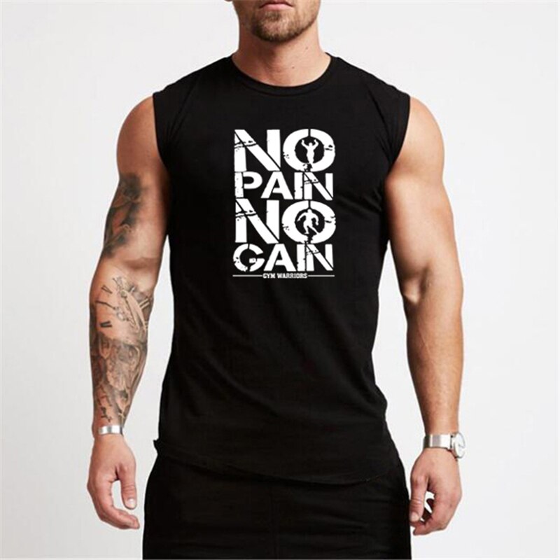 Gym tøj kompressionsvest fitness herre tank top bomuld bodybuilding stringer tanktop muskel singlet træning ærmeløs skjorte