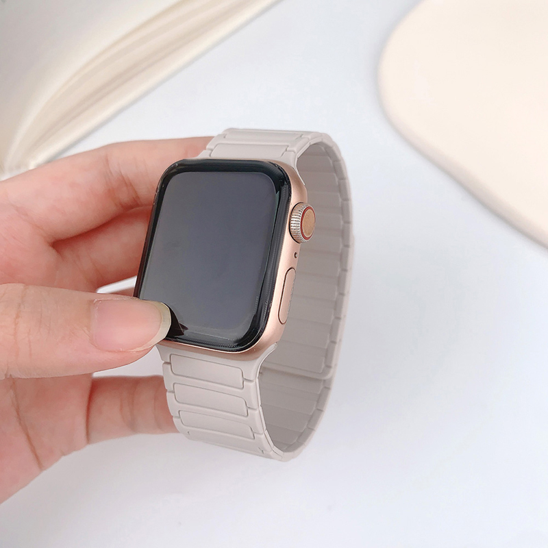 Magnetarmband für Apfel Uhr Band 45 mm 44 mm 40 mm 46 mm 41 mm 42 mm 38 Silikonarmband iWatch Serie 8 7 6 Se 9 10 Ultra 2 49 mm