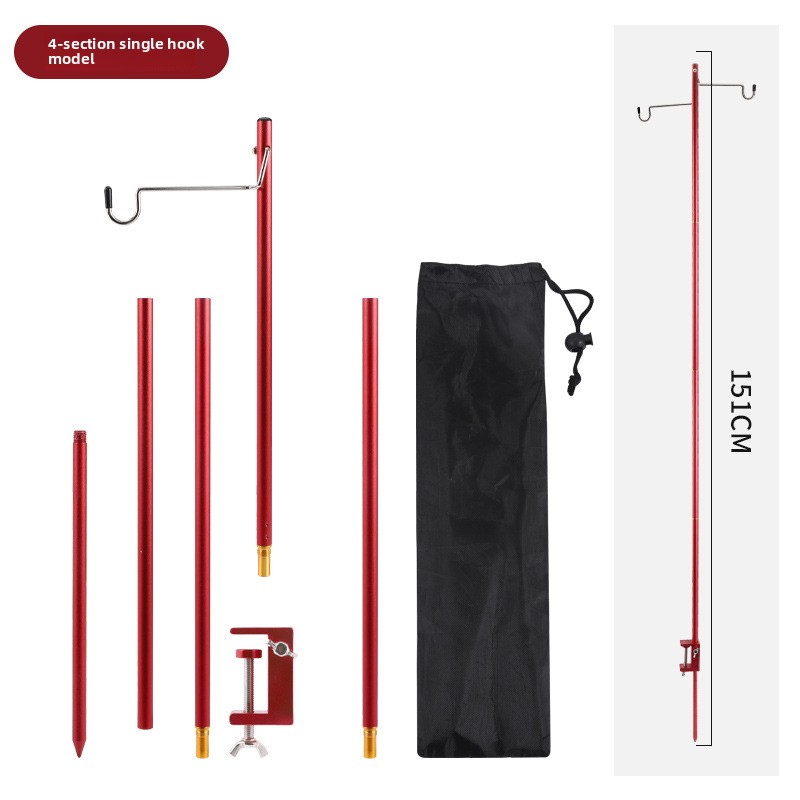 Camp Folding Light Stand Camping Equipment Outdoor Accessorie Portable Desktop Light Pole Bracket Lighting Hanging Light Bracket: Pink