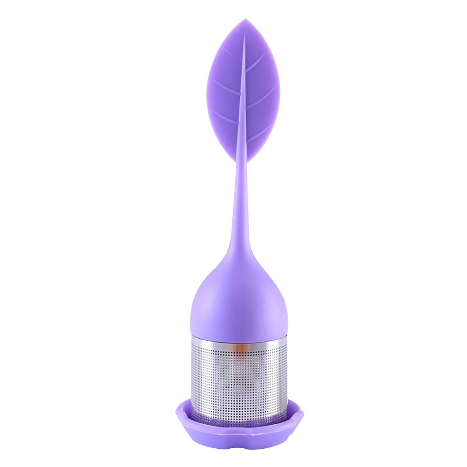 Infusor de té de silicona, colador de hojas de bola de té para elaboración de cerveza, dispositivo de filtro de especias a base de hierbas, herramientas de cocina, accesorios de té, 1 ud.: Morado