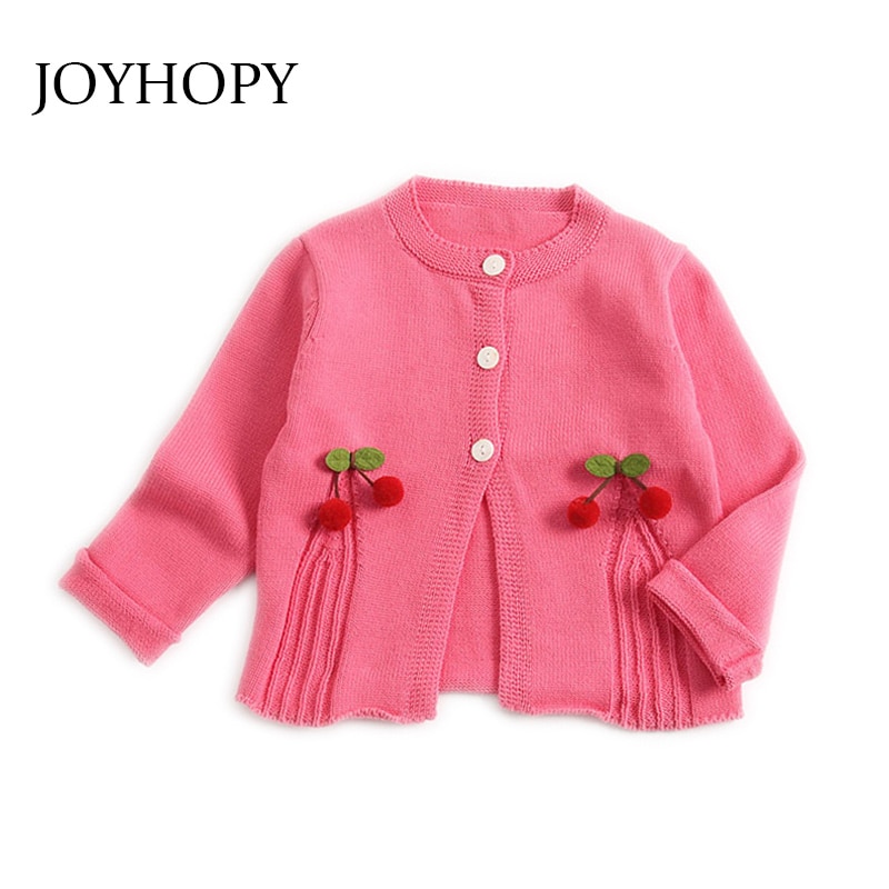 Baby Girl Jackets Spring Autumn knitted Infant Toddler Cardigan Baby Cotton Coats Cute Cherry Newborn Baby Outerwear