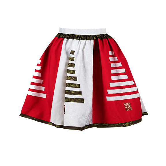 Meisje Rok Kerst Rok Tiener Kids Meisje 3D Print Festival Prinses Rok Kleding party rok voor kinderen meisje ropa niña: Rood / S