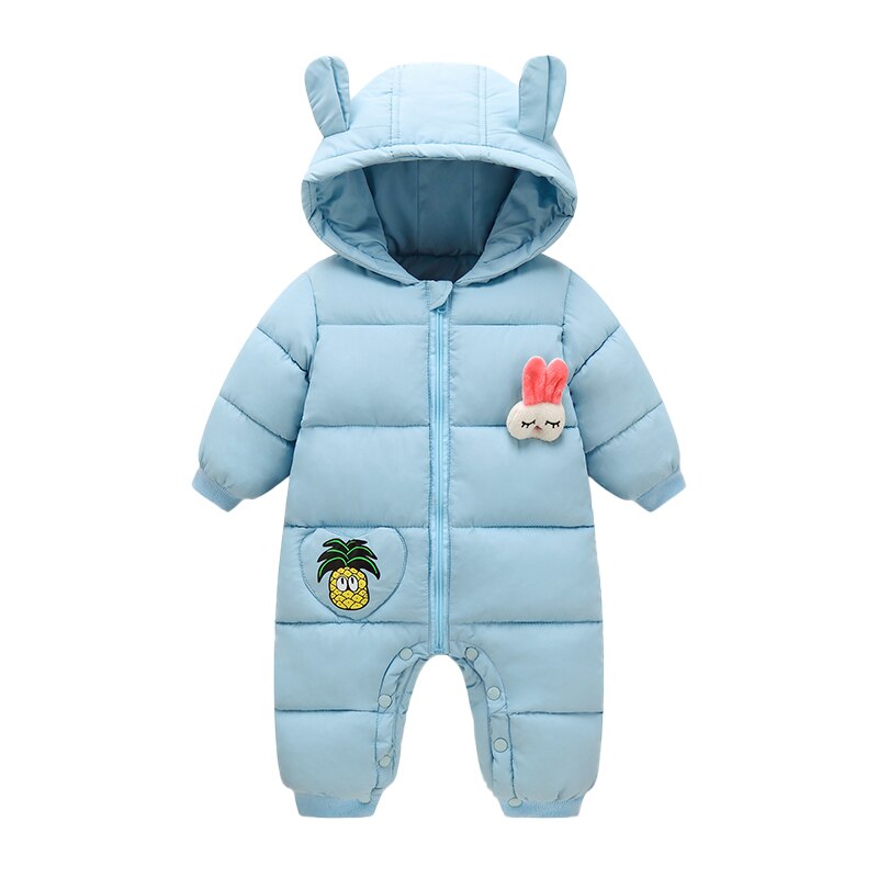 Herfst/Winter Baby Meisjes Jassen Mode Jumpsuits Jongens Kleding Thicken Warming Bovenkleding Kleding Kids Meisjes Garment Leuke Jassen: blue / 18m