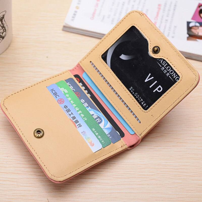 Korean Small Girl Mini Wallet Purse PU Leather Slim Female Wallets Change Purse Girls Mini Coin Purses Card Holder