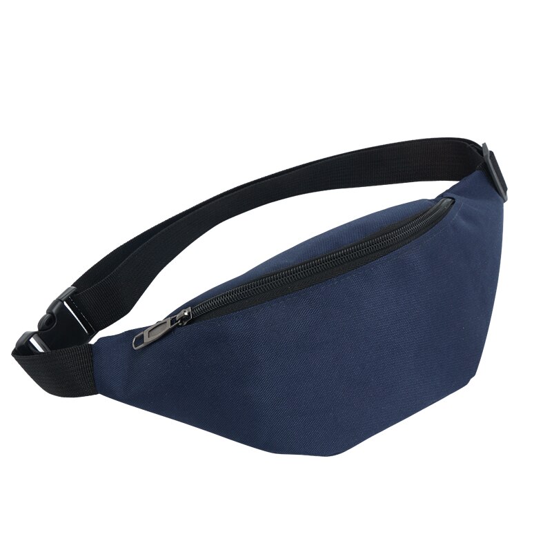 Solid Fanny Pack for Women Men Waist Bag lady Female Belt Pack Black Phone Pouch Waterproof for Running and Large Capacity: Deep Blue