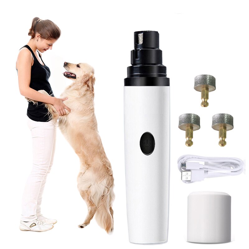 Nagel Clipper Für Hunde Nagel Clippers Haustier Grinder Kurze Unhas Gato Für Katzen Hund Nagel Clipper USB Tier Pflege Trimmer geräuscharm: One Set and 3 Head