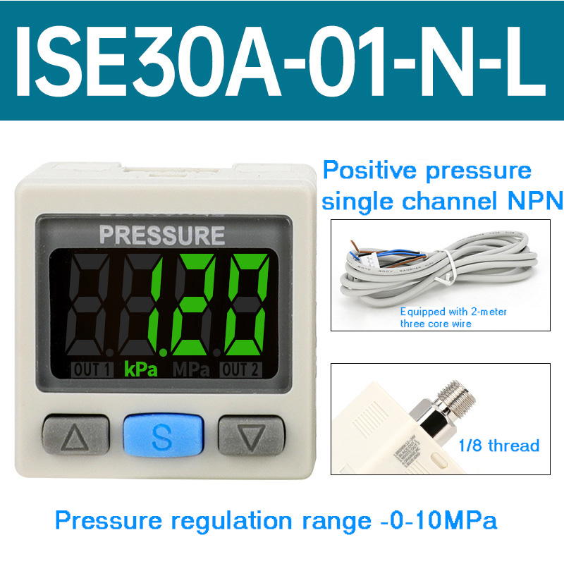 Digitaler Manometerschalter ZSE30AF Vakuum-Unterdruckmanometer ISE Positiver Druck DPSN1 Elektronisch Digital: WHITE