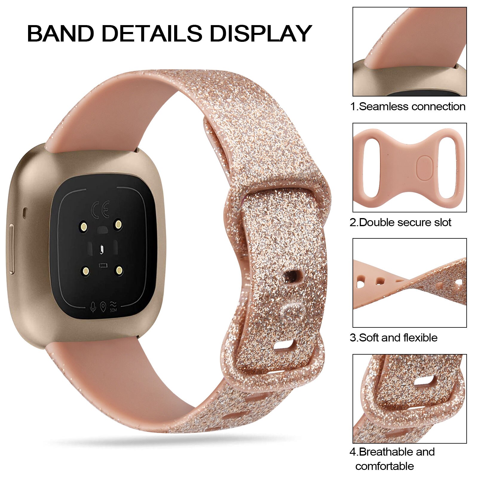 Siliconen Horloge Band Voor Fitbit Versa 3 Band Smartwatch Sport Armband Voor Fitbit Versa Gevoel Waterdicht Wrist Band Accessoires