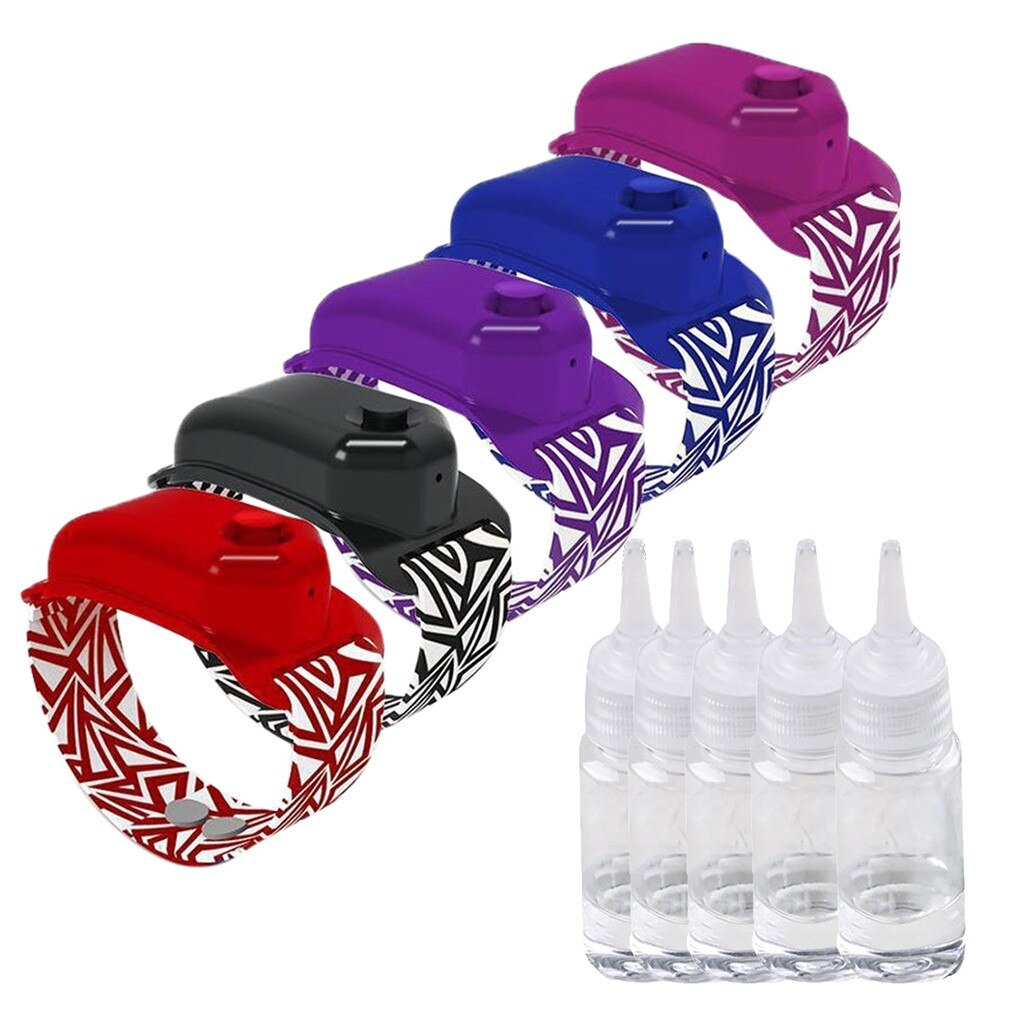 5Pc Handdesinfecterend Doseren Draagbare Armband Polsband Hand Dispenser Sub-Verpakking Siliconen Wassen Hand Gel Clean Tool 10ml: 3