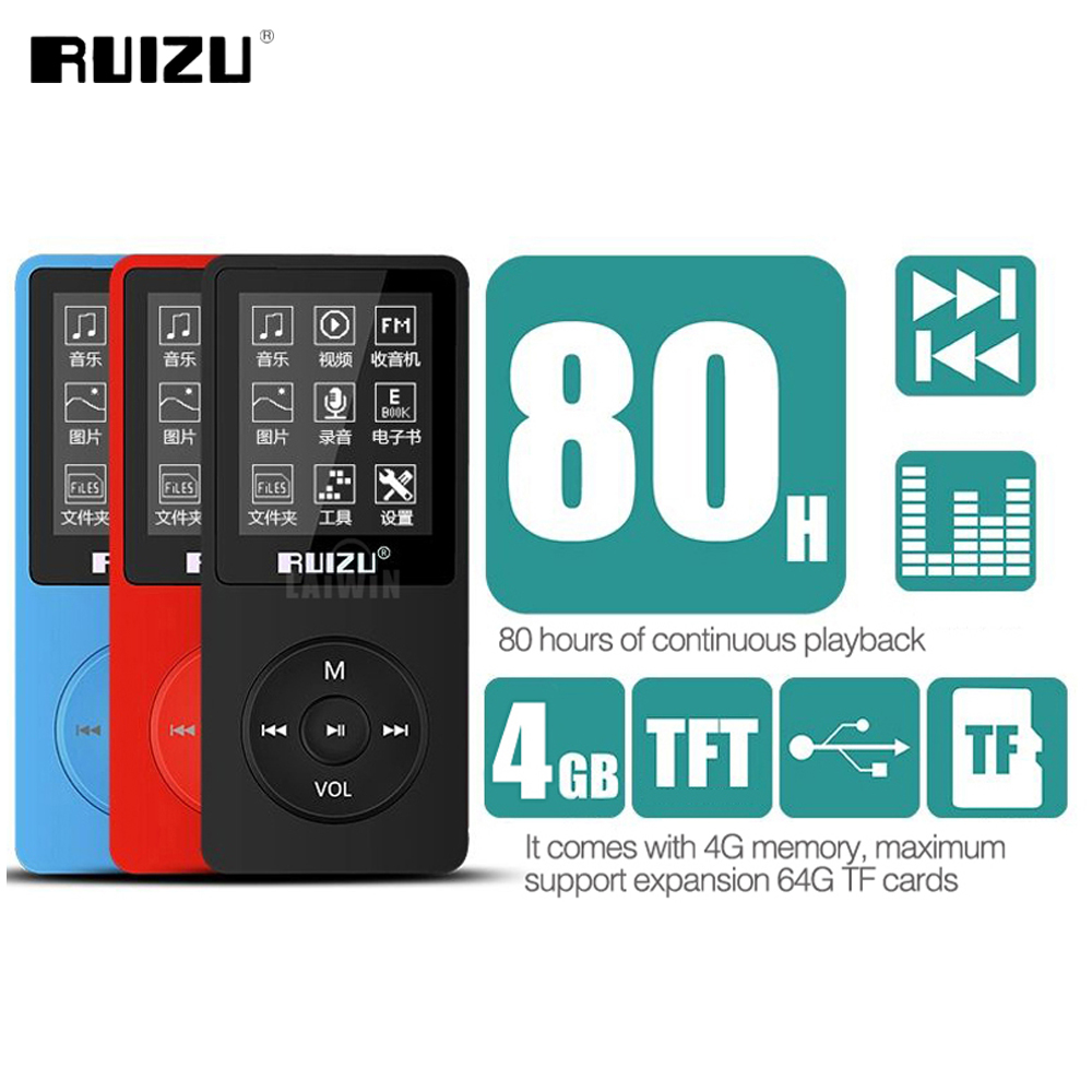 RUIZU X02 lettore MP3 ultrasottile con schermo Mini lettore musicale 4G supporto Radio FM registratore vocale E-book lettore Audio Video Walkman