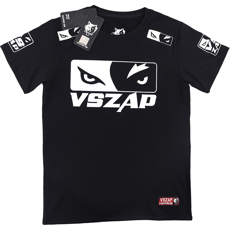 Vszap mma boxning sport t-shirt muay thai slåss fitness elasticitet skjorta tröjor boxning kläder muay thai shorts mma