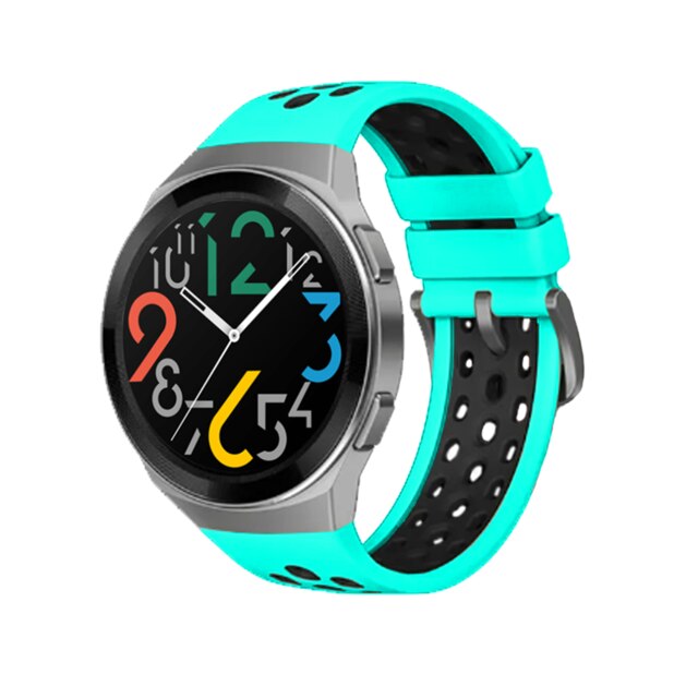 Officiële Twee-Kleur Siliconen Band Voor Huawei Horloge Gt 2e Originele Gewijd Jeugd Edition Horloge Band Voor Horloge Gt 2E Accessoires: Mint Black